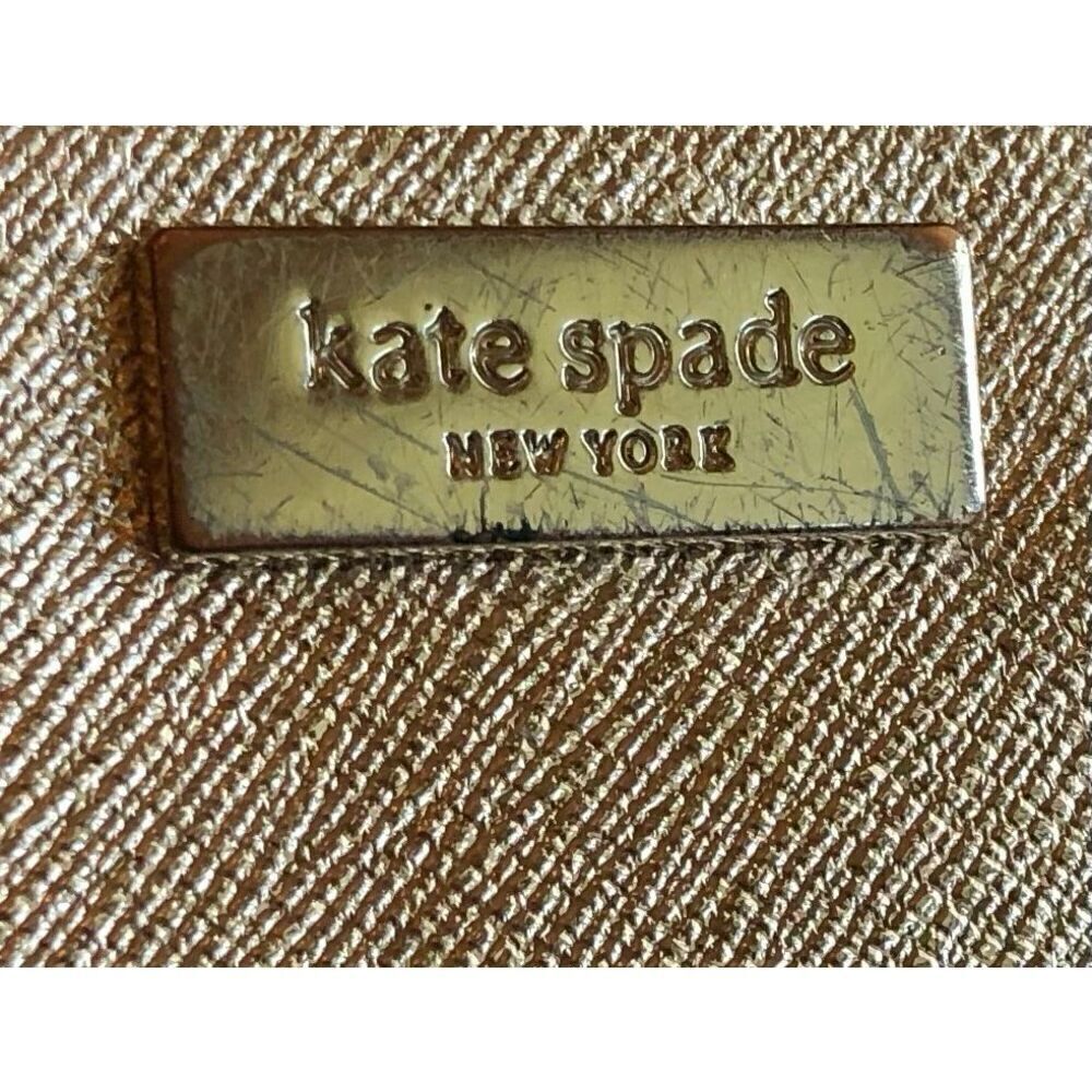 KATE SPADE ♠️ - 🎉HP🎉 EUC Rose Gold Metallic Leather Laurel Way Tinie Wristlet - Picture 5 of 16